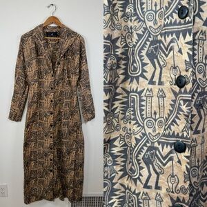 Peruvian Connection Hieroglyphic Egyptian Print Art to Wear Maxi‎ Dress